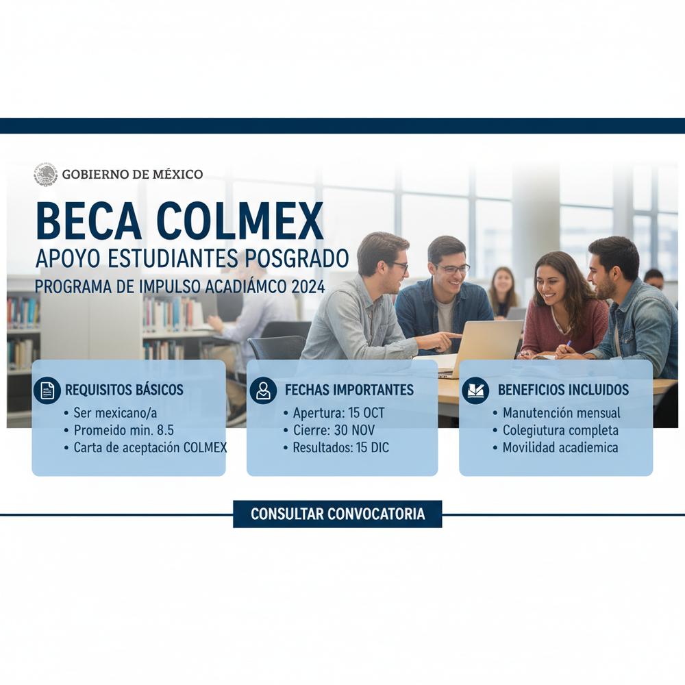 Lee más sobre el artículo Beca COLMEX apoyo estudiantes posgrado
