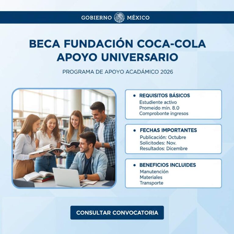 Lee más sobre el artículo Beca Fundación Coca-Cola apoyo universitario