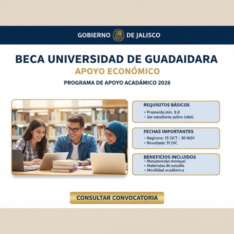 Lee más sobre el artículo Beca Universidad de Guadalajara apoyo económico